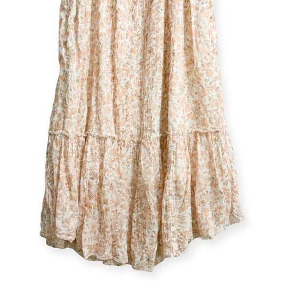 LoveShackFancy‎ Tove Floral Print Midi Dress, Size 2, Vanilla Foam - Picture 7 of 16